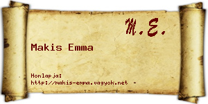 Makis Emma névjegykártya