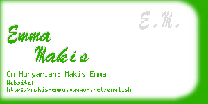 emma makis business card